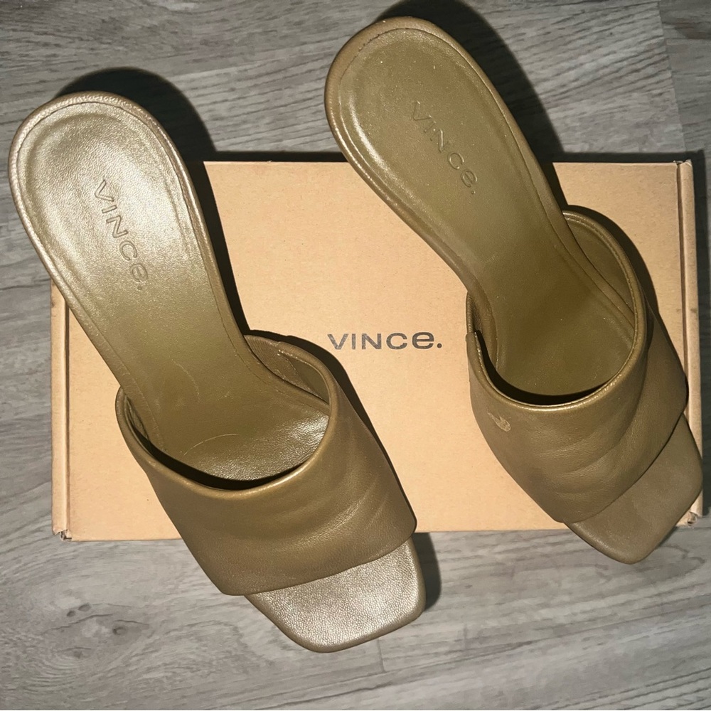 Vince platform sandal heel.